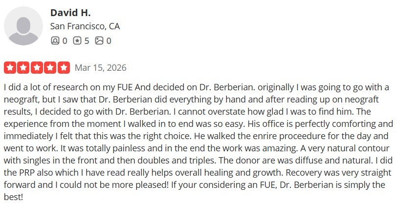 Dr. Rob Berberian VIP FUE Hair Transplant Los Angeles & Newport Beach Reviews Dr. Rob Berberian VIP FUE Hair Transplant Los Angeles & Newport Beach Reviews